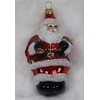 Lauschaer Glas Christmas Tree Decoration Santa Claus with Backpack Christmas
