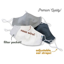 HOPE LOVE SHINE Fashionable CUTE Reusable Face Masks with Adjustable Earloops & Filter Pocket for Adult Pack of 5 4 3 2 (PROFESSIONAL - 4 PCS)