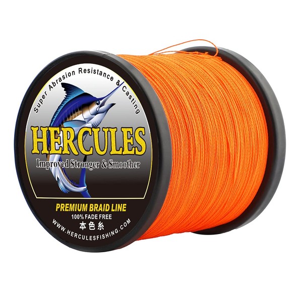 HERCULES Fade-Resistant Braided PE Fishing Line, 4 Strands, Long Casts,
