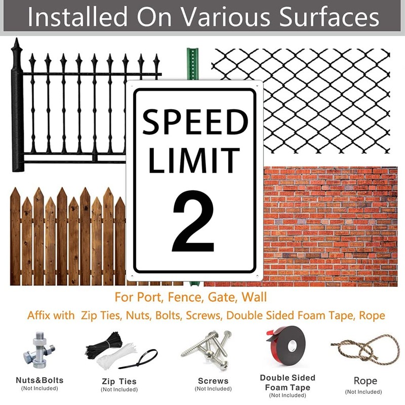 Speed Limit 2 Mph Slow Down Sign, Traffic Sign 8x12inches