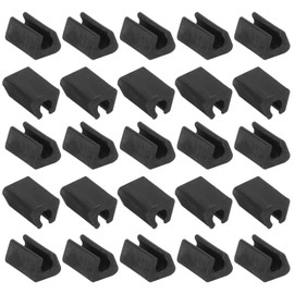 uxcell 25Pack Rectangle Shaped Chair Legs Tips, Fitting 6-7mm Metal Tube Legs - Plastic Furniture Protector Feet Glides for Hardwood Floors, Black
