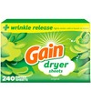 Gain dryer sheets Plus Wrinkle Release, Original Scent, 240 Count,