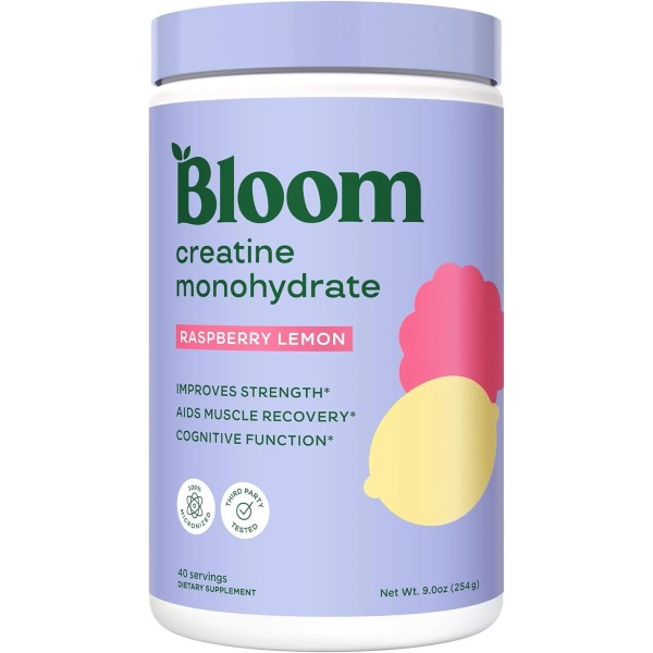 Bloom Nutrition Creatine, 5g Serving, Raspberry Lemon, 40 Servings, 9oz
