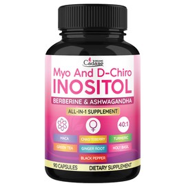Organic Cadane Myo and D-Chiro Inositol Capsules for Women | with Berberine, Ashwagandha, Maca, Chasteberry & 6 More | Cycle Regularity, Body Management | Vegan, Non-GMO - 90 Count