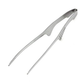 (Silver) - Todai 24cm Stainless Steel Non-Slip Yakiniku BBQ Tongs (Silver)