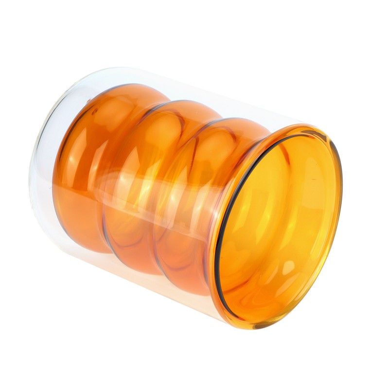 200ml DoubleLayer Glass Mug HeatResistant 3 Dimensional Spiral Cup for