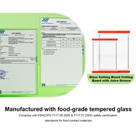 GlassCuisine Tempered Glass Cutting Board Set for Kitchen Counter - Dishwasher Safe with Juice Grooves, Non-Slip Silicone Edges & Beveled Grip - 16"x12" & 12"x8" Serving Tray (RED)