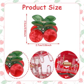 5PCS Cute Red Cherry Hair Claw Clip,Fruit Hair Jaw,for Thick Thin Hair, Acrylic Hair Claw Clips,Non-slip Hair Clips Cute Hair Jaw Clips Hair Accessories Gifts for Women Girls