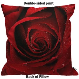 HGOD DESIGNS Cushion Cover Red Rose,Throw Pillow Case Home Decorative for Men/Women Living Room Bedroom Sofa Chair 18X18 Inch Pillowcase 45X45cm
