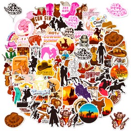 Cowboy Stickers Cowgirl Stickers Combo 100 PCS, Country Western Decals Vinyl Waterproof Stickers for Water Bottle Laptop Luggage Gifts for Teens Kids Adult