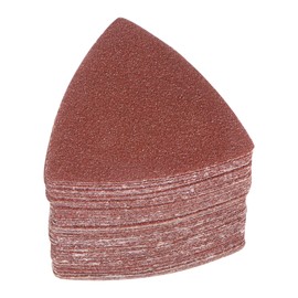 HARFINGTON 60pcs Triangular Hook & Loop Sandpapers 40 Grits 3-1/8" Aluminum Oxide Sanding Pads Random Orbital Mouse Detail Sander Papers Oscillating Multi Tool Sheets