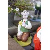 Wallace and Gromit Garden Statue. Wallace Eats Cheese