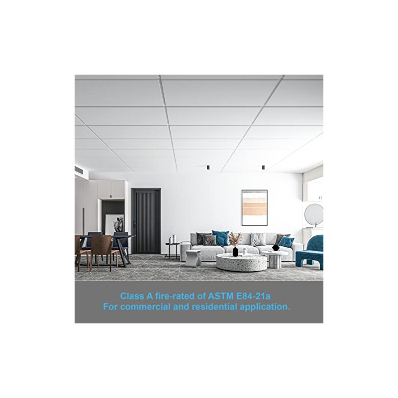 Art3d 10-Pack Smooth Drop Ceiling Tile 2ft x 4ft -
