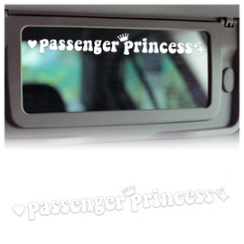 Passenger Princess Sticker, Vinyl Car Decal Passenger Princess Car Accessories, Funn Car Window Rearview Mirro Cute Passenger Princess Sticker Men Women Girls Cute Queen, White