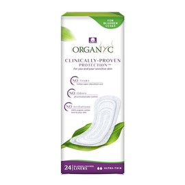 Organyc 100% Organic Cotton Inside and Out Light Incontinence Liners for Bladder Leakage Control, FSA/HSA Eligible, Ultra Thin, Light Flow, 24 Count