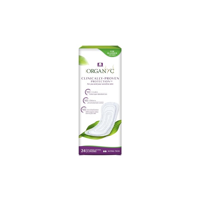 Organyc 100% Organic Cotton Inside and Out Light Incontinence Liners