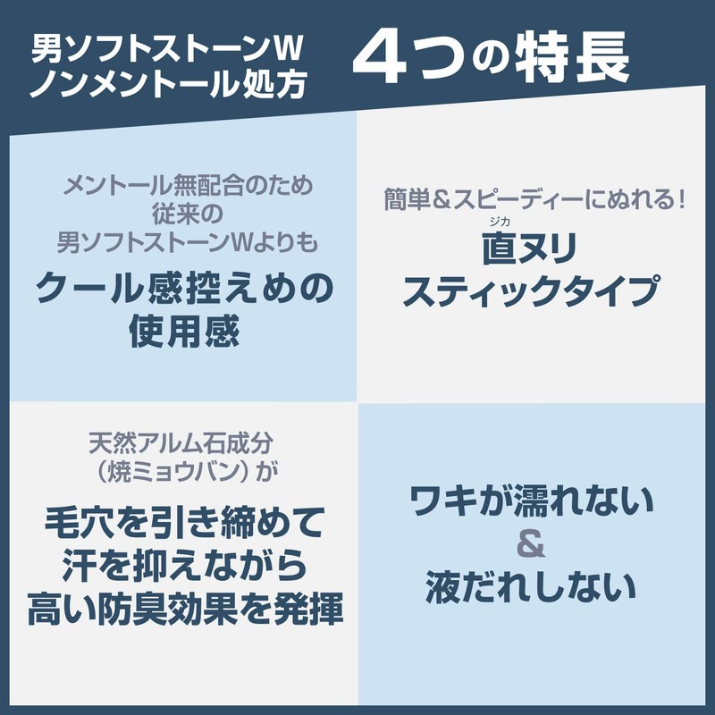 Deonnature Men's Soft Stone W Nonmenthol Prescription for Armpits, Linear,