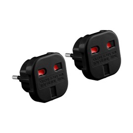 Bojueshaw 2 Pack UK to EU Travel Plug Adapter - Type C/E/F for Spain,France,Italy,Germany,Portugal,Netherlands,Greece,Turkey and More European Countries(Black)