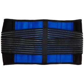 New Deluxe Neoprene Double Pull Lumbar Lower Back Support Brace Exercise Belt (M (74-88Cm))
