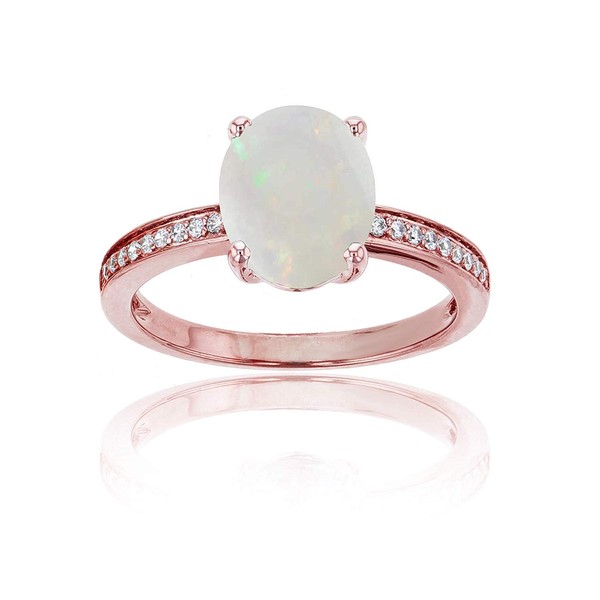 Sterling Silver Rose 1mm Round Created White Sapphire Channel Set