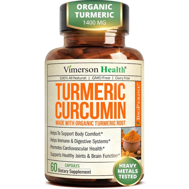 Turmeric Curcumin Supplement – 1400mg Organic Turmeric Curcumin with Black