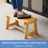 NiHome Adjustable Height Natural Bamboo Toilet Stool, Fits Most Toilets