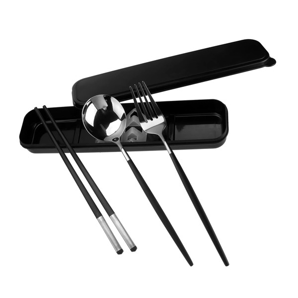 Ciieeo 1 Set Portable Travel Cutlery Set with Case Set