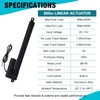JQDML 12 Inch High Speed 1.34"/sec Linear Actuator 12V 88lbs/400N