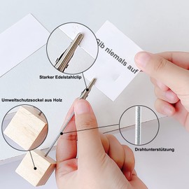 Pack of 12 Photo Holders with Clips, Note Holder, Place Card Holder, Wooden Photo Stand, Memo Holder with Standing Crocodile Clip, Place Card Holder (Random Colour)