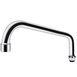 COOLWEST 14” Swivel Nozzle Spout Replacement Part for Commercial Kitchen Sink Faucet, Long Swing Nozzle for faucet working on 3 compartment sinks, Brass Constructed, Chrome Polish