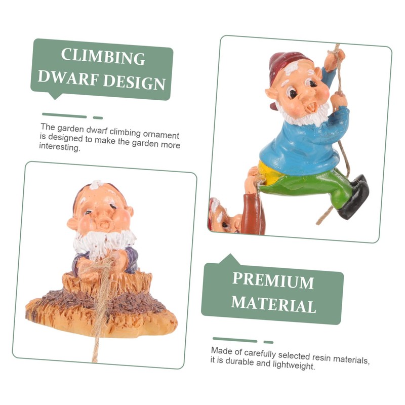 Levemolo 1 Set Creative Climbing Gnome Statue Pendant Resin Garden