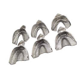 Dental Impression Trays Plasma Coated Perforated Stainless Steel Quick Cleaning Dentures Orthodontics by Artman (Regular Impression Trays Set of 6)