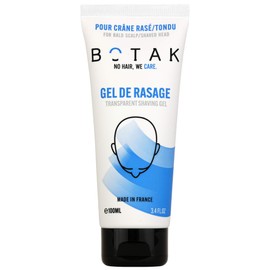 BOTAK Clear Shaving Gel for Shaved Skulls | 95% Natural Origin Vegan French | Anti Cuts & Irritation | Thermal Cryo Effect Warm + Cold | pH Regulator and Microbial