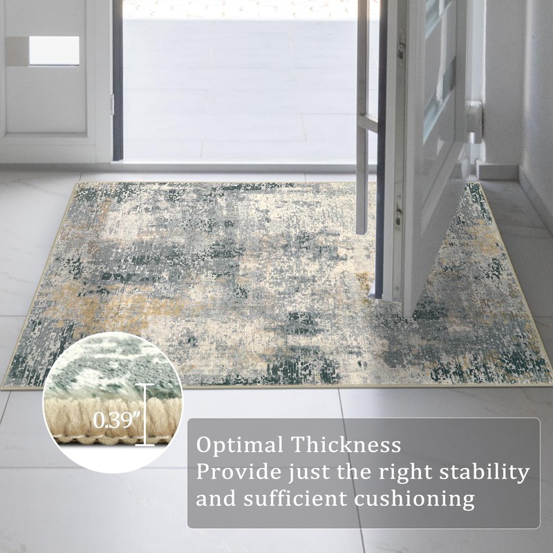 Morebes Modern 2x4 Bathroom Runner Rugs, Washable Abstract Rug Runners