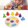 Wood Shape Puzzle Educational Colorful Early Learning Skill Development Round