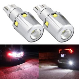 Eluseastar 912 921 LED Reverse Lights T15 906 W16W Bulb 30W 12V-24V 300% Higher Brightness 6000K White Mini Size Canbus Error Free for Car Backup Lamp, Pack of 2