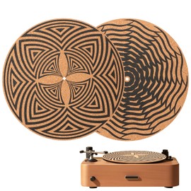 Cork Turntable Mat for Vinyl Records 11.8" Anti-Static Turntable Slipmat 3mm Natural Cork Record Player Mat Non-Slip Turntable turntable accessories for LP Playback Vintage-Style Vinyl Slip Mat