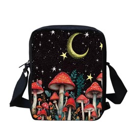 chaqlin Mushroom Crossbody Bags for Women Fashion Sling Satchel Mini Messenger Bags Fantastic Mushroom Print Travel Shoulder Handbag Zipper Wallet Gifts