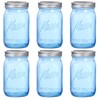 WELLIFE Wide Mouth Mason Jars,6 Pack Blue Mason Jars 32