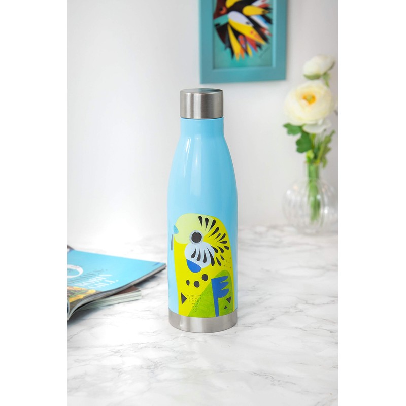 Maxwell & Williams JR0010 Pete Cromer Insulated Water Bottle, Budgerigar