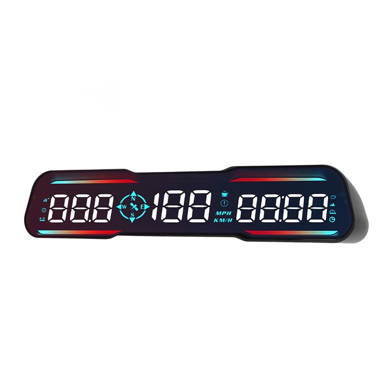 7 Inch Car LED HUD Display Time Speedometer Display Over