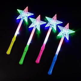 YADIRF 5 Pcs LED Light Up Wands Magic Wand for Birthday Party Favors Decors (Pentagram)