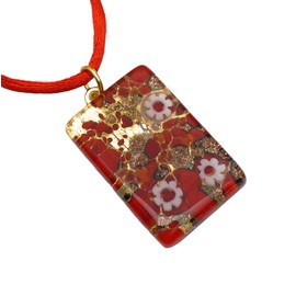 Glass Pendant, Murano Glass Pendant, Handmade Glass Pendant, Millefiori Pendant, Gold Leaf, Murano Glass Jewellery, Glass from Venice, Venetian Glass - 3cm x 2cm (Camilla)