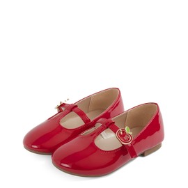 Gymboree Womens and Toddler Dressy Ballet Mary Jane Flat, Apple Royal Red, 11 Little Kid US