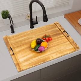 Noodle Board Stove Cover with Handles,Wood Stove Top Cover Hob Plate Kitchen Tabletop Tray, 30"L x 22"W x 1.2"H, Stove Cover for Electric Stove Gas Burners Kitchen Counter Ovens