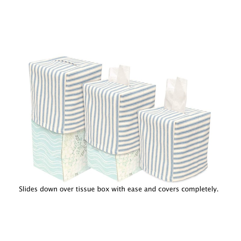 Fabric Tissue Box Cover, Tissue Holder Slipcover, Slips Over Square