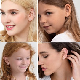 Initial Heart Stud Earrings for Women Sterling Silver with Fully Zirconia Tiny Letter G Capital Pierced Studs Name Jewellery