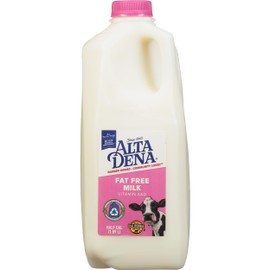 Alta Dena Fat Free Skim Half Gallon Milk with Vitamin A and Vitamin D, Unflavored, 64 Fl Oz