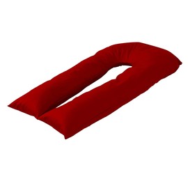 Red 12FT U Shape Pillow Cover Case Only- Pregnancy, Nursing & Maternity Long Full Body Pillowcase Cover, Protection from Anti Dust Mite & Anti Allergey
