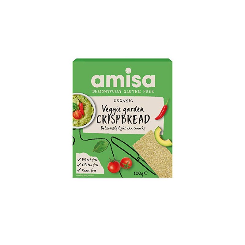 Amisa Organic Veggie Garden Crispbread 100 g (Pack of 6)